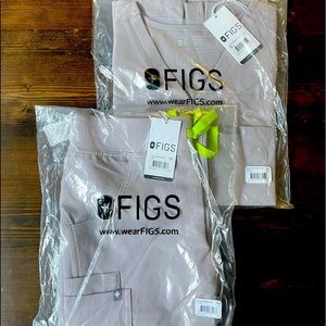 NWT Figs XXS Kade pants & XS Catarina top - slate (tau)